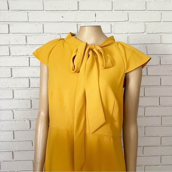 J. Crew Sheath Yellow Crepe Fabric Cap Sleeve Short Sleeve Dress - Picture 2 of 11
